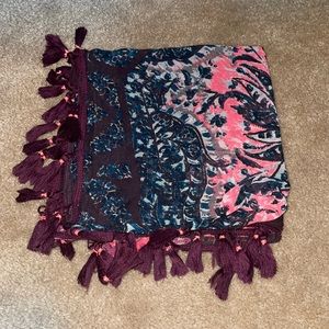 Women’s Scarf, Colors: Purple, Blue, Salmon